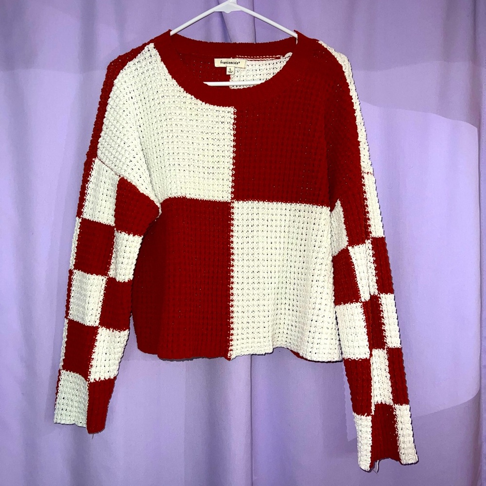 FRANCESCA'S Multi Colorblock Knit Sweater (SIZE: L)